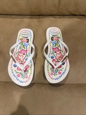 Havaianas White Floral Print Women's Sandals